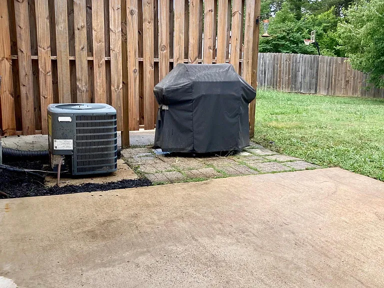 Patio with privacy fence