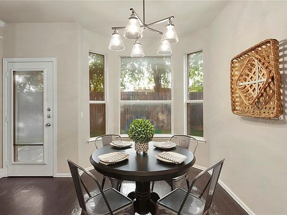 Breakfast Dining Area with Modern-Farmhouse Light Fixture