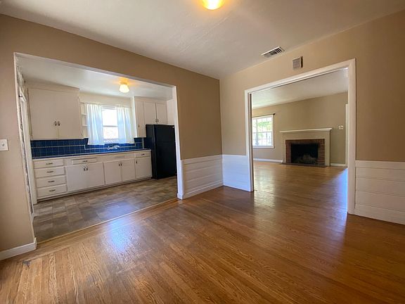 Kitchen and living room from dining area