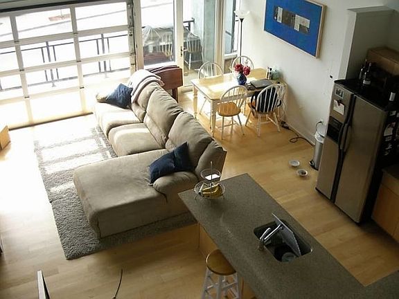 Looking down from loft