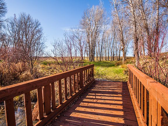 Walking bridge over river