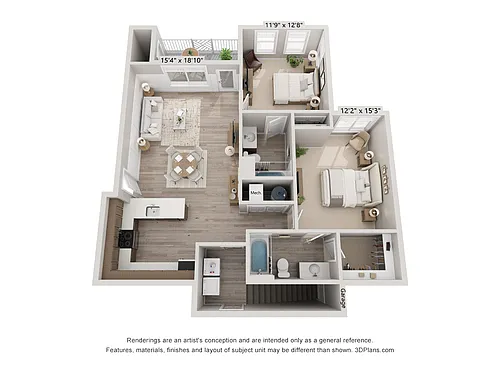 Floor plan 2x2 (Attached Garage)