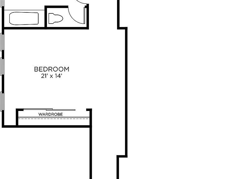 A14 - 1x1 w/Den floor plan The Rice