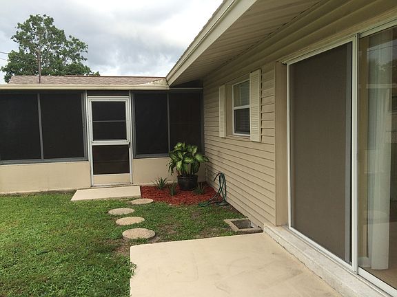 Back patio and fenced area