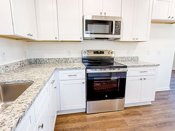 Close up of the new stainless steel range and microwave.