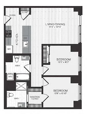 Floor plan 2 Bed/ 2 Bath