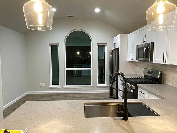 Looking into kitchen from the dining room
