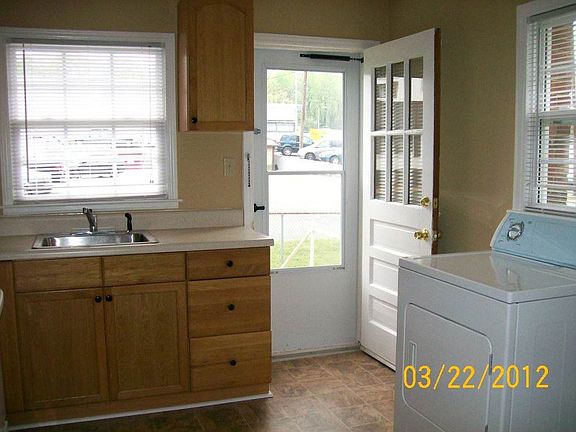 Kitchen looking out back door