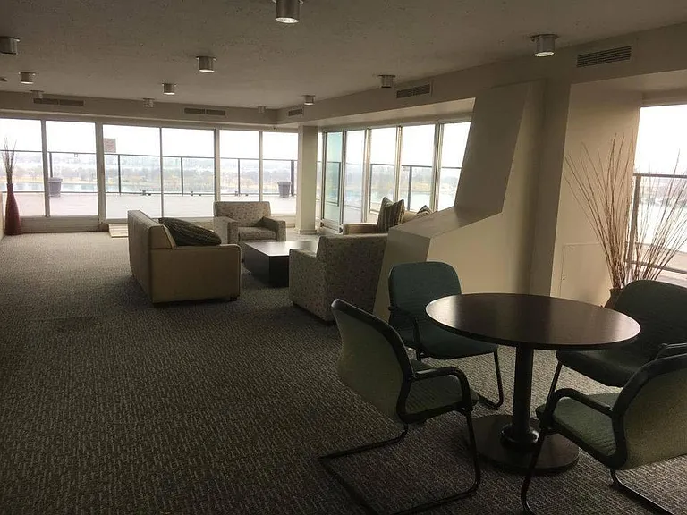 Indoor Rooftop Business Meeting Area with a view