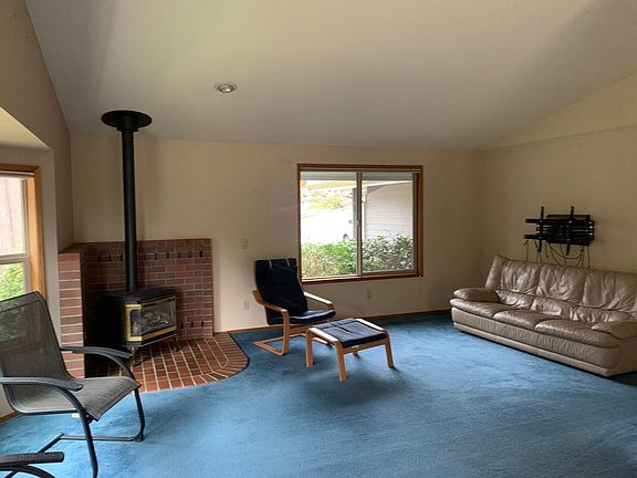 Living area with TV mount.