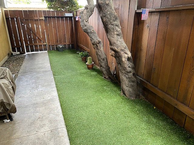 Private fenced in yard for your unit with plenty of shade