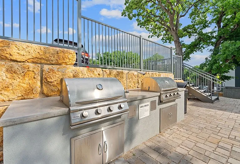 Grills near the pool