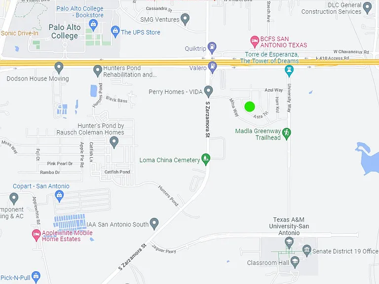 Location at the intersection of I410 South and Zarzamora Street.