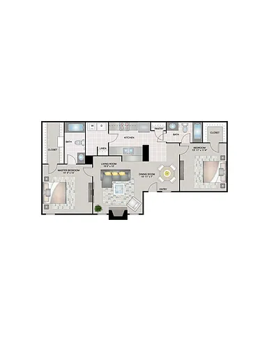 Floor plan 2 Bedroom Renovated