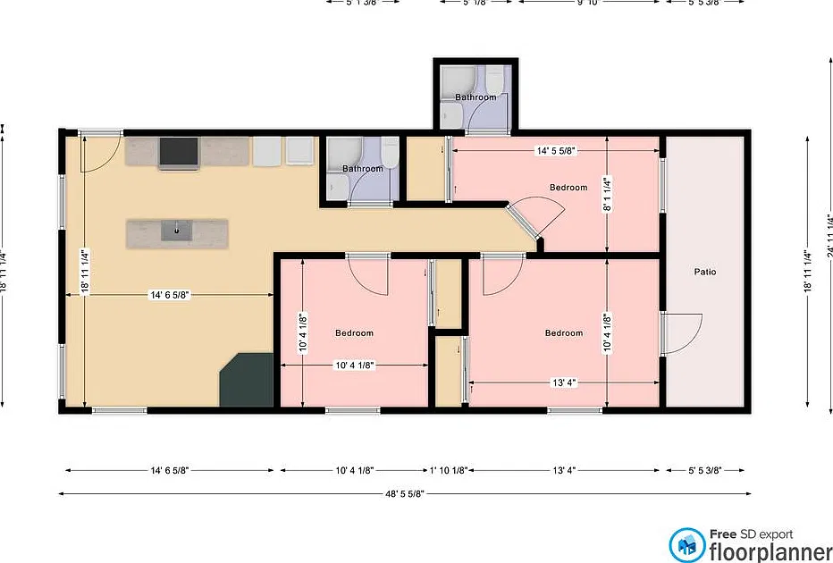 3 bed, 870 sqft, $4,300 — Photo 1