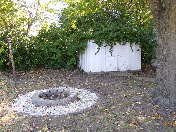 Fire pit and shed