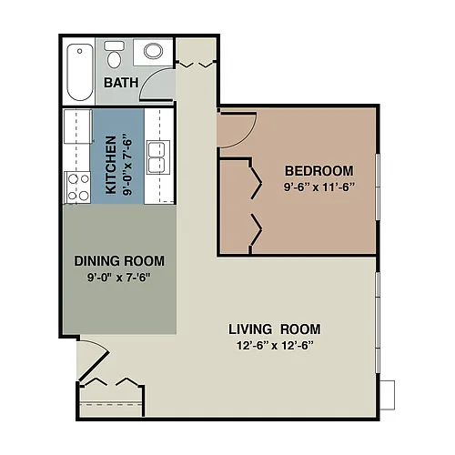 Floor plan 1A - 1 Bedroom