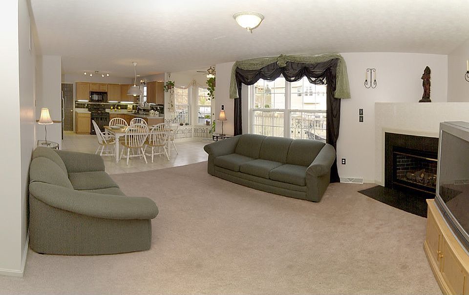 Family room with fireplace