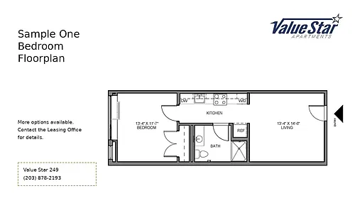 Floor plan One Bath One Bed