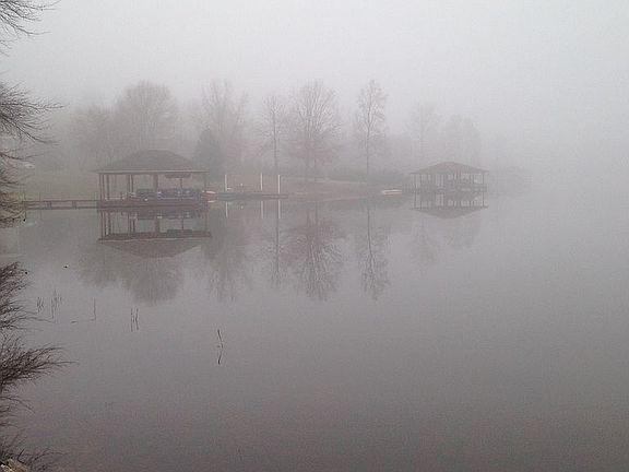 An early foggy fall morning