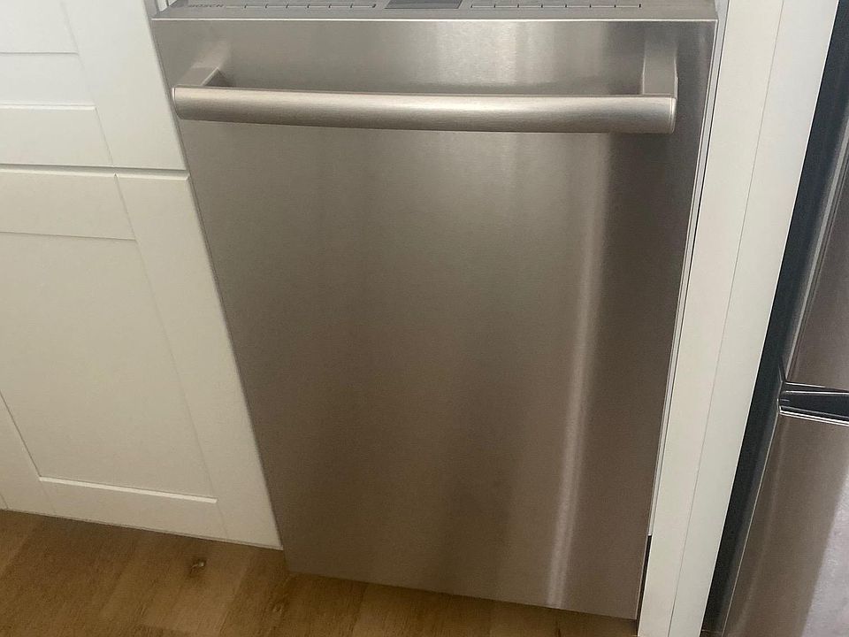 New stainless steel dishwasher.