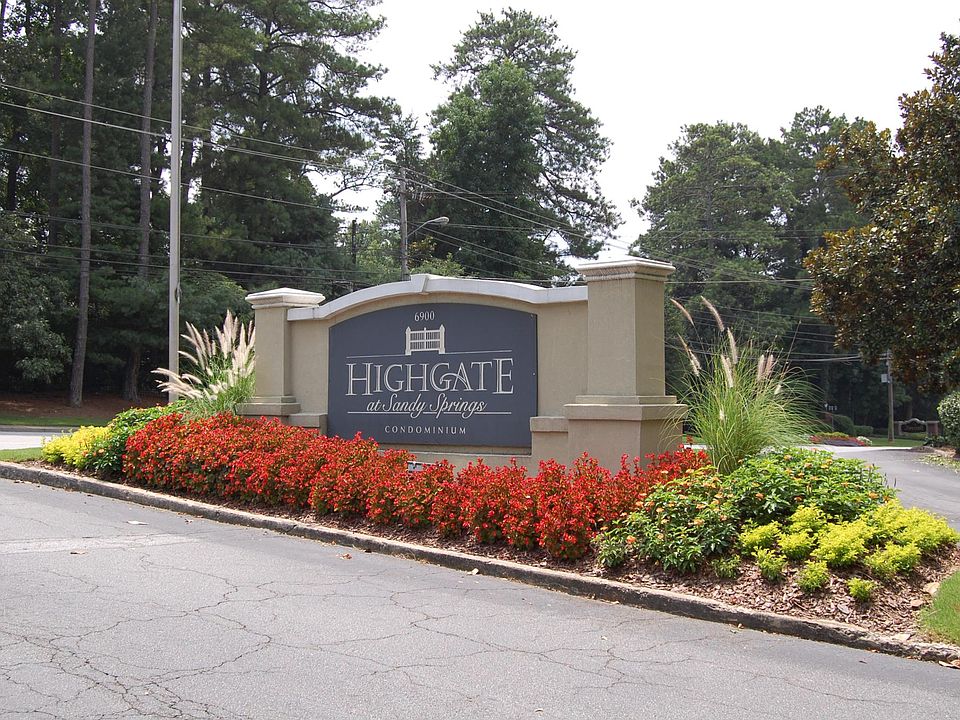 Well-landscaped grounds. View of Roswell Rd.