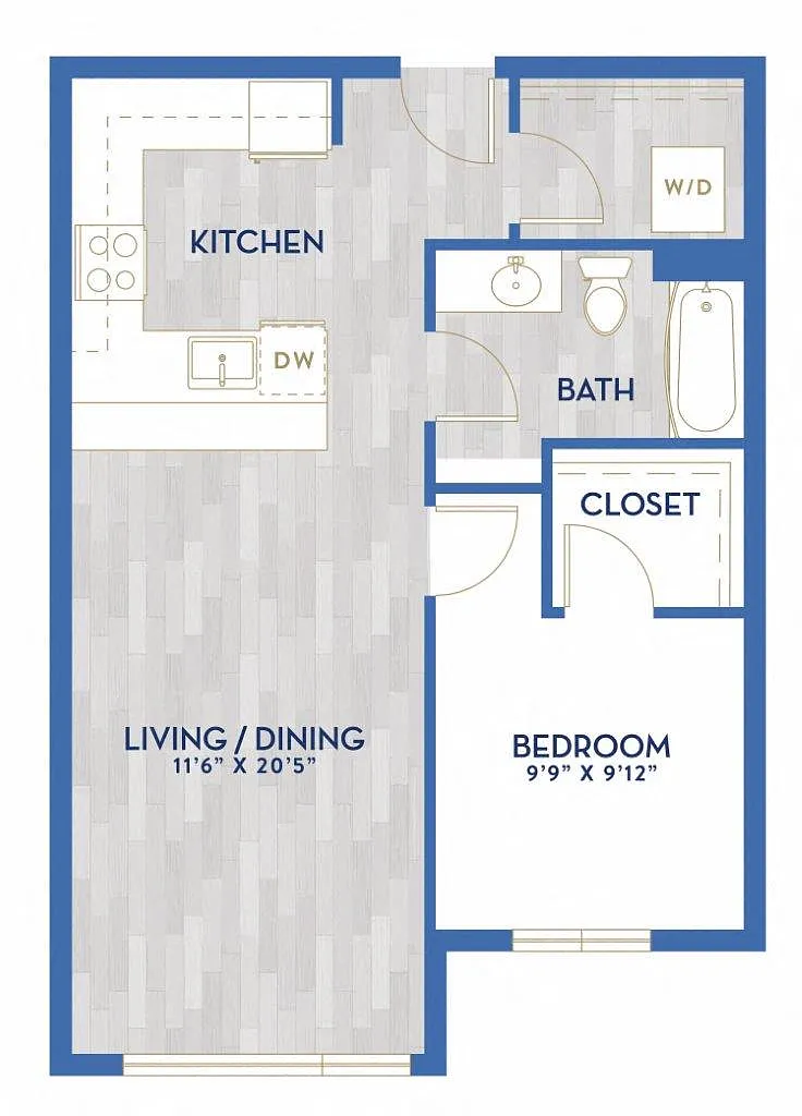 Floor plan C1 - One Bedroom