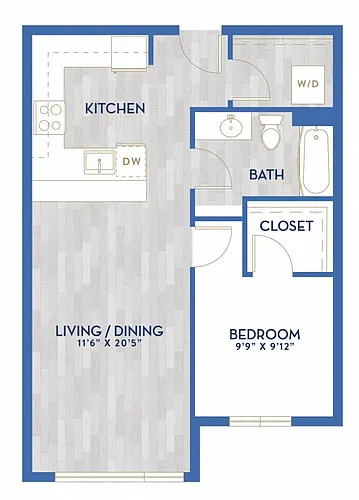 Floor plan C1 - One Bedroom