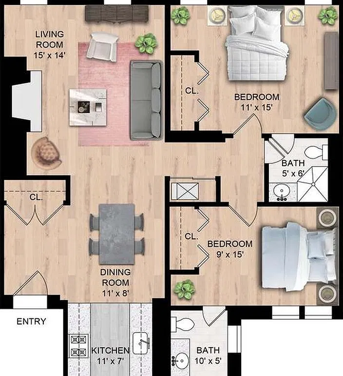 2 bed, 912 sqft, $3,900 — Photo 1