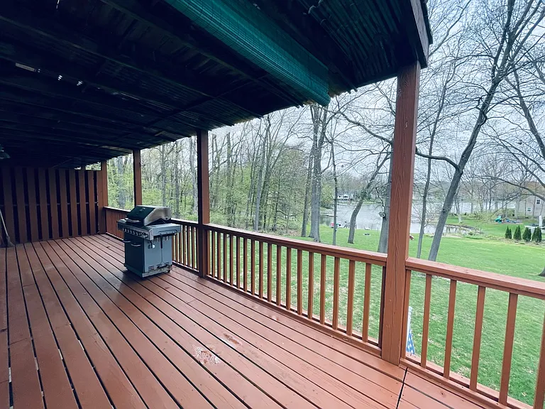 large deck overlooking lake