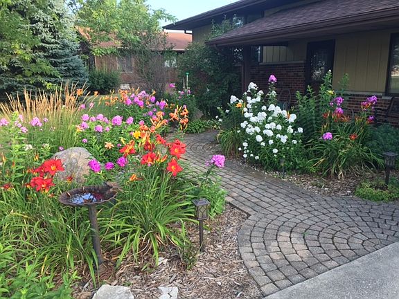 Front door flower garden