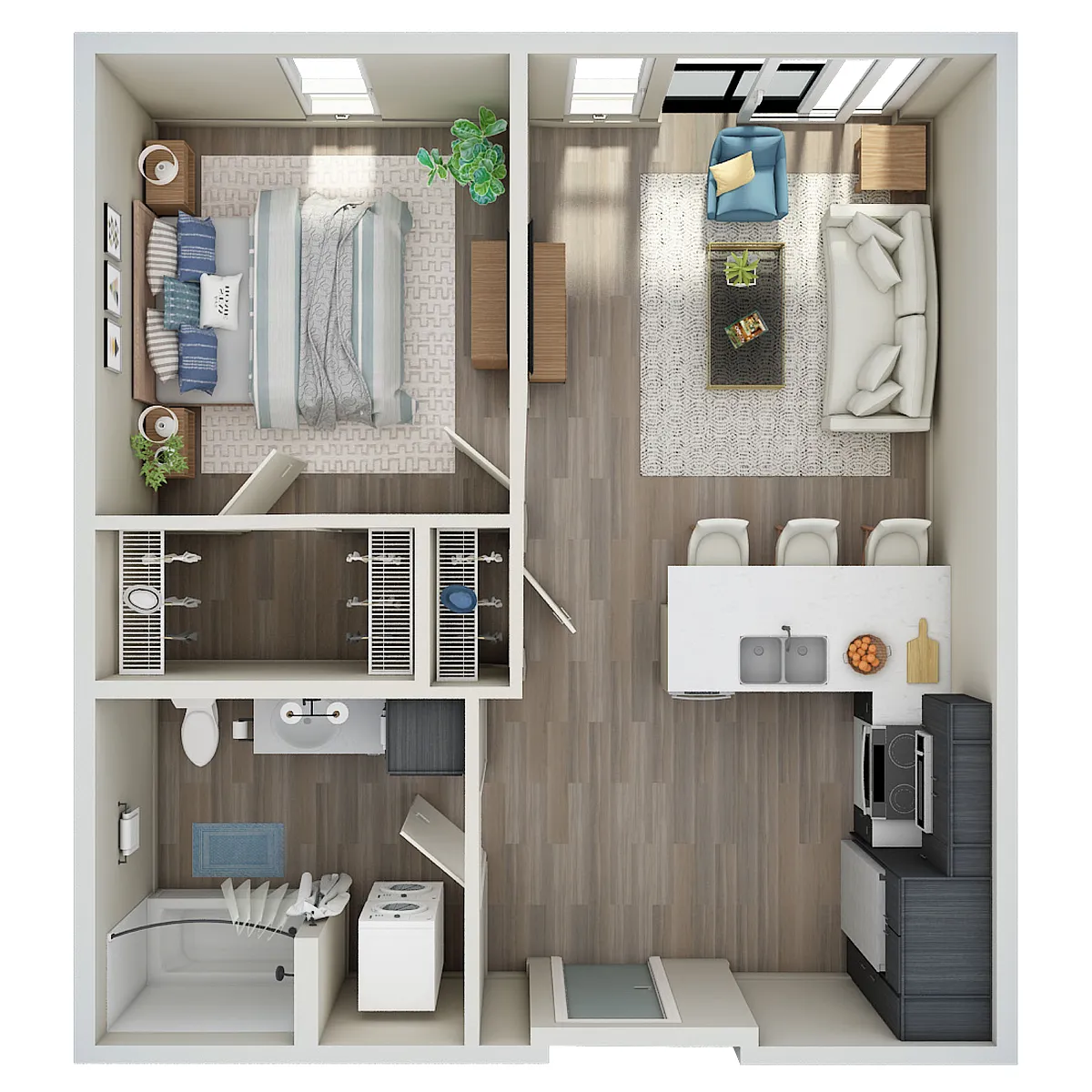 Floor plan 1 Bed, 1 Bath - MFTE - G