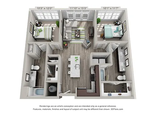 Floor plan 2 Bedroom F