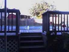 Pool 7 ft deep with deck