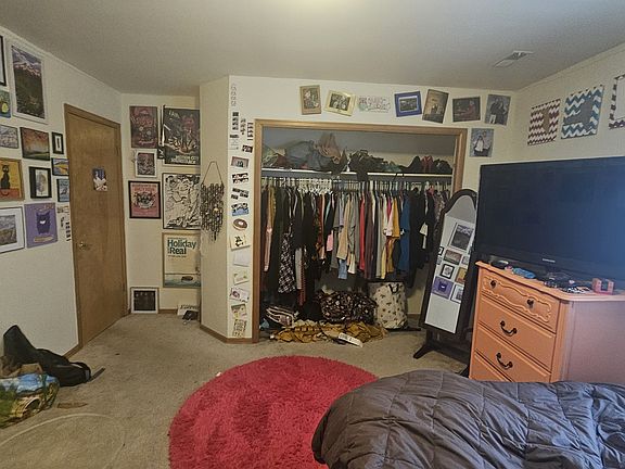 Half of the bedroom, large closet