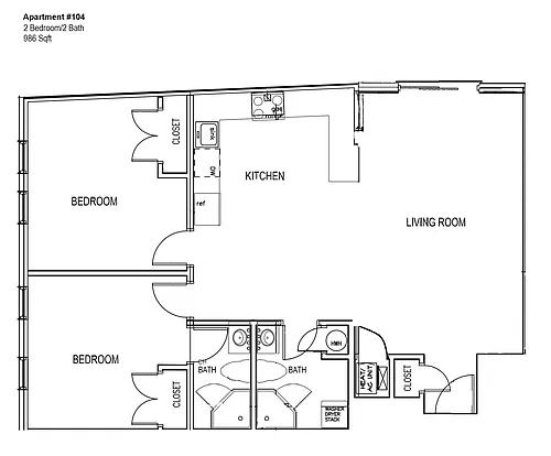 Floor plan 2 Bedroom 2 Bathroom