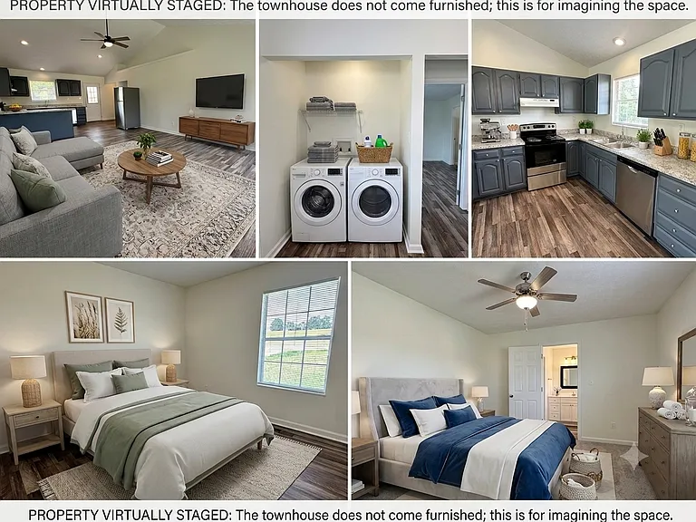 This is a virtual rendering of the space with furniture and decor to help imagine the space with your own furnishings. The space does not come furnished.