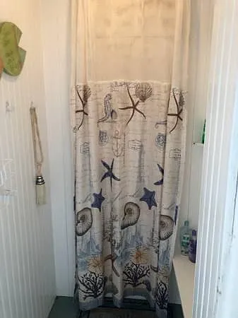 Ground Level Outside 2 Room Shower, white Wayne's Coating.
