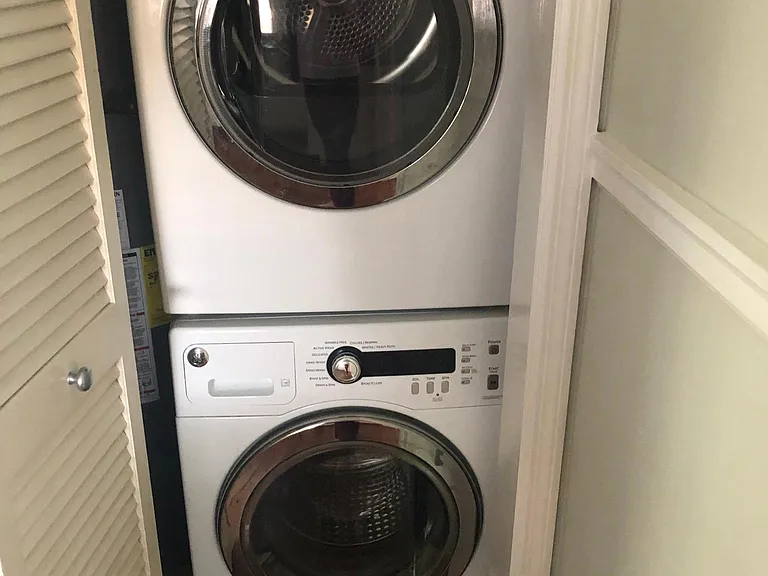 washer and dryer, located in kitchen