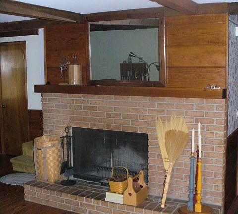 Brick Woodburning Fireplace