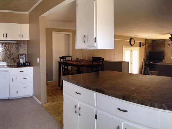 Kitchen, dining room and den