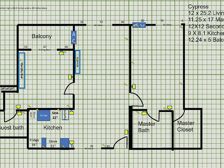 Plan your space!! Each major grid unit is one foot.