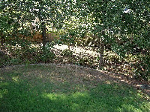 Fenced in backyard