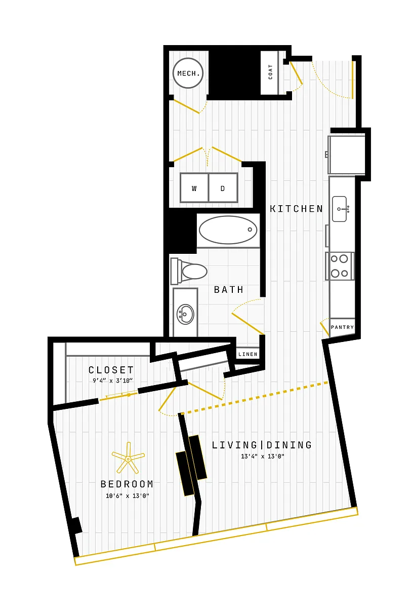 Floor plan 1 Bed/1 Bath-1BR-14