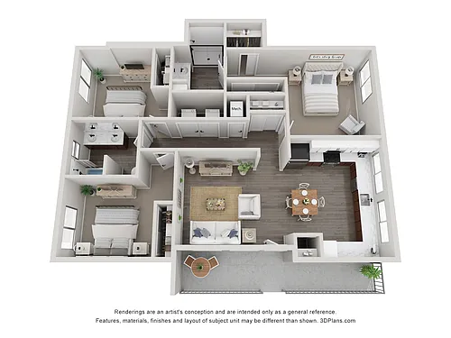 Floor plan 3 Bed / 2 Bath Townhome