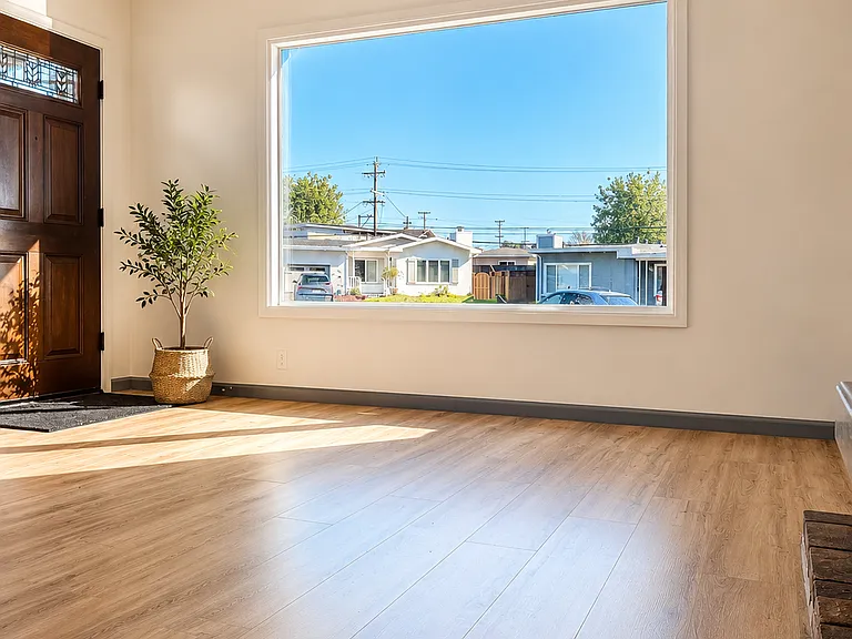 Living room and front door entrance