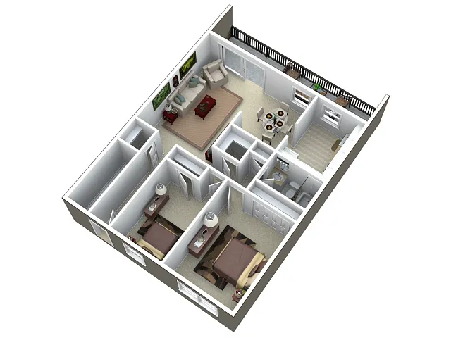 Floor plan Two Bedroom Apartment
