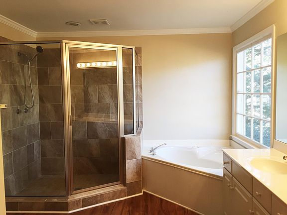 Master bath with garden tub & new shower