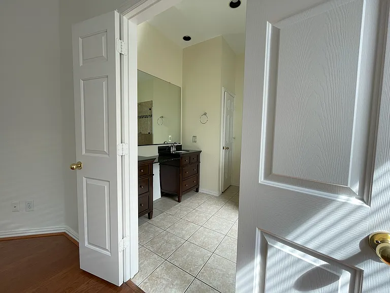 double doors to master bath