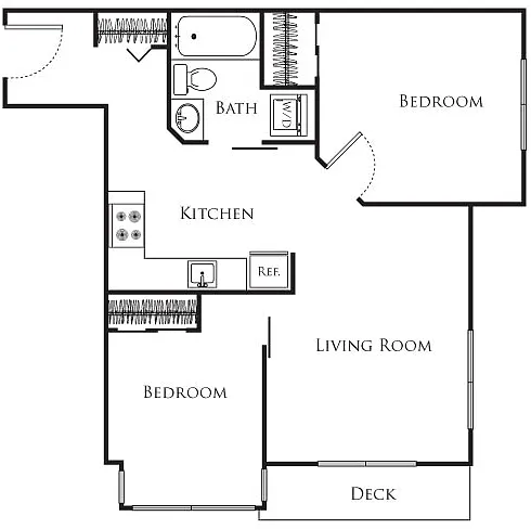 Floor plan Micro Two Bed - E4 337-637